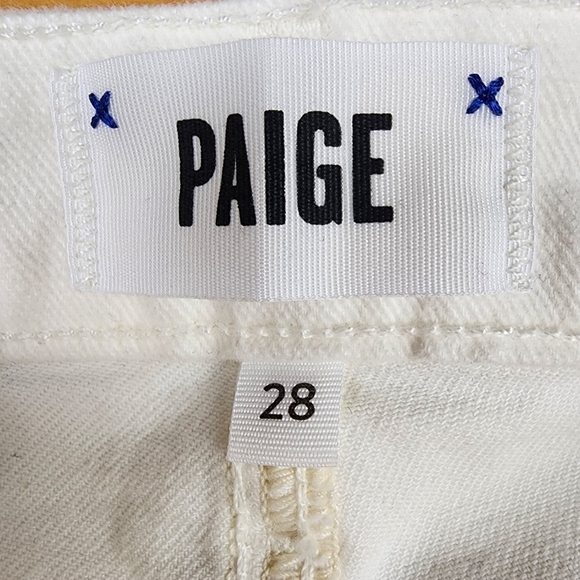 PAIGE Hoxton Ankle Pant Brushed Cotton Slim  Fit Stretch Light Ecru Size 28 - Picture 3 of 14